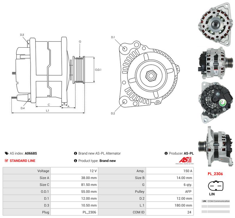 Generaator, AS-PL A0668S