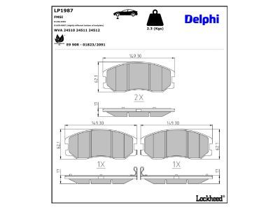 DELPHI LP1987 Brake Pad Set, disc brake