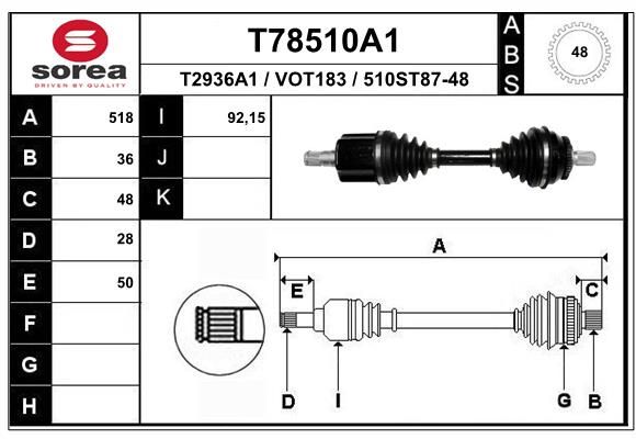 EAI hajtótengely T78510A1