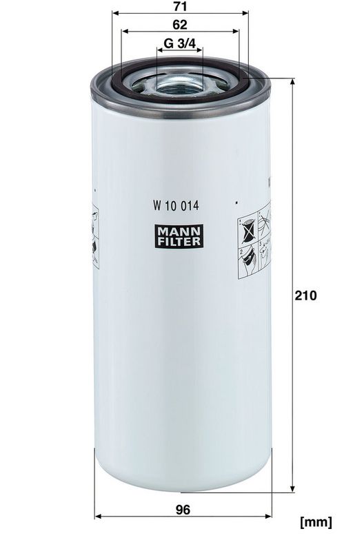 Hydraulisch filter (geschroefd) past: DIECI PLUS 40.7VS  VOLVO EC27D, ECR25 (ELECTRIC), ECR25D