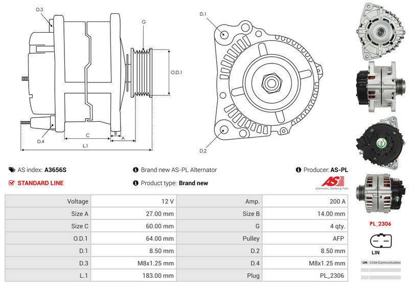 AS-PL A3656S Alternator