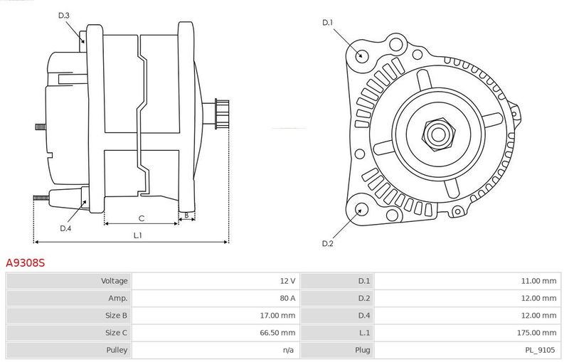 AS-PL A9308S Alternator