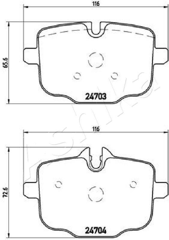 Комплект гальмівних накладок, дискове гальмо, Ashika 51-00-0113