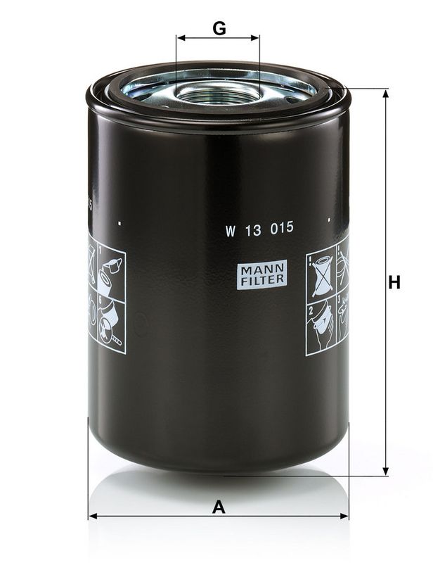 Filter, tööhüdraulika, MANN-FILTER W 13 015