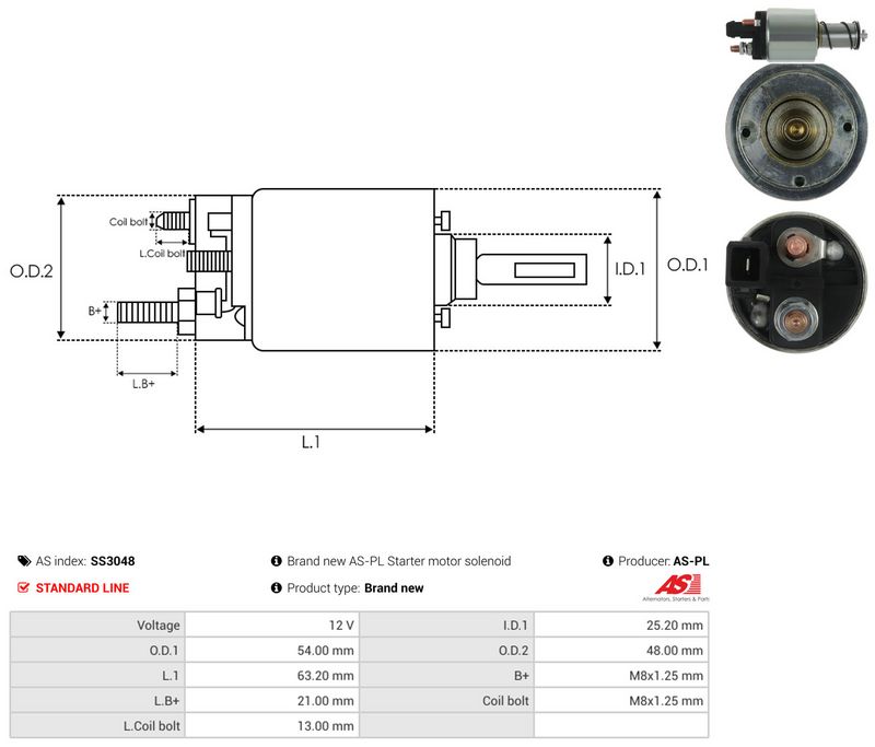 Magnetlülitus, starter, AS-PL SS3048