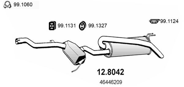 ASSO 12.8042 - Centre/Rear Muffler