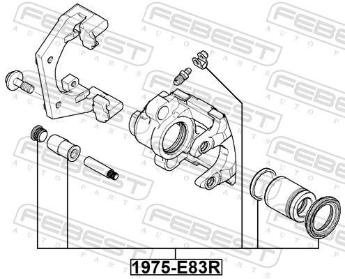 Ремонтний комплект, гальмівний супорт, Febest 1975-E83R