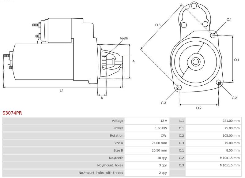 Стартер, Auto Starter S3074PR