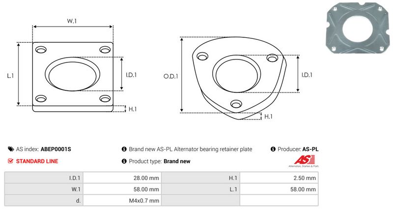 AS-PL ABEP0001S Repair Set, alternator