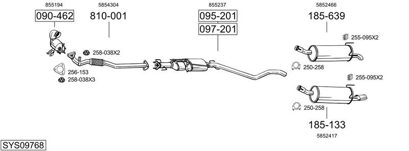 BOSAL kipufogórendszer SYS09768