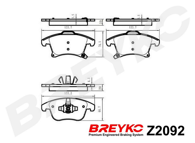 DAVID VASCO Z2092 Brake Pad Set, disc brake
