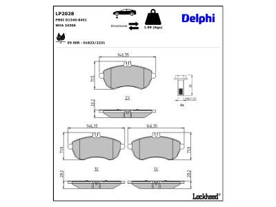 DELPHI LP2028 Brake Pad Set, disc brake