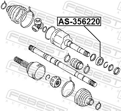 FEBEST AS-356220 Bearing, drive shaft