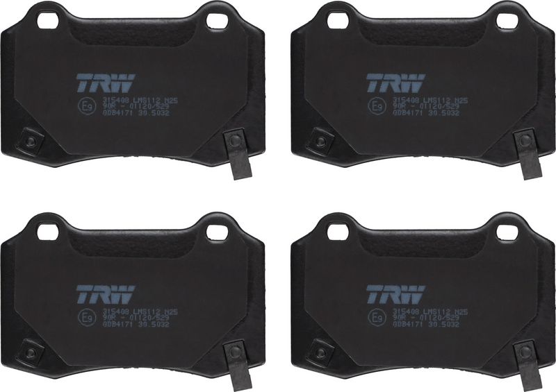 Piduriklotsi komplekt, ketaspidur, TRW GDB4171
