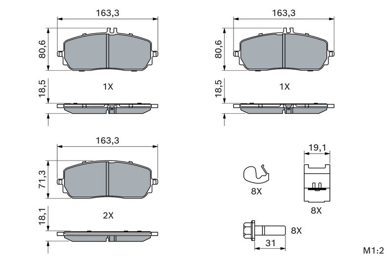 BOSCH Plaquettes de frein à disque 0 986 424 888