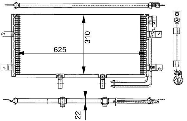 MAHLE kondenzátor, klíma AC 332 000S