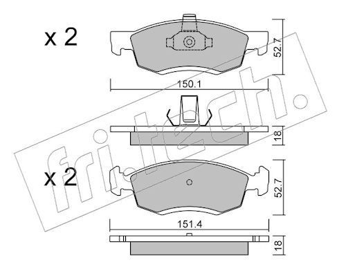 fri.tech. 818.0 Brake Pad Set, disc brake