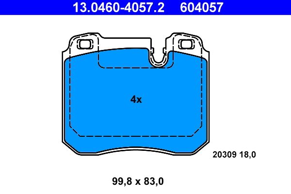Set placute frana,frana disc 13.0460-4057.2 ATE