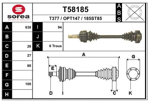 EAI hajtótengely T58185