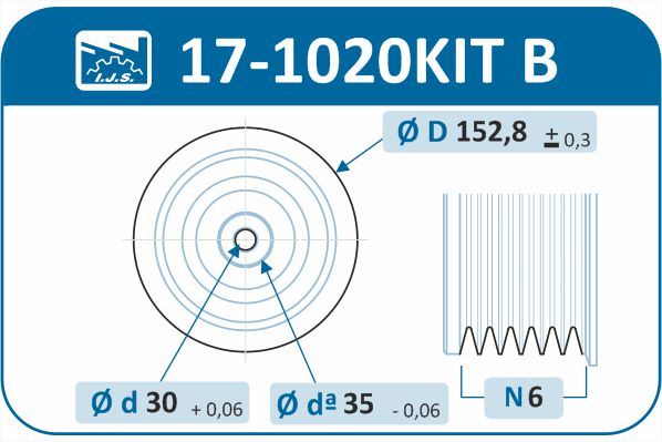 Комплект шківів, колінчатий вал, Ijs 17-1020KITB