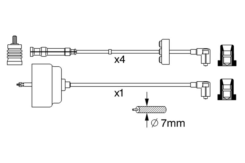 BOSCH gyújtókábelkészlet 0 356 912 810