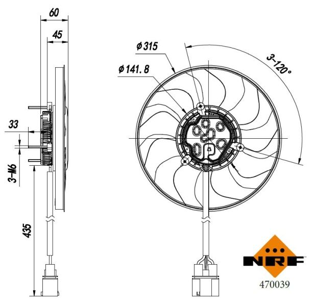 NRF ventilátor, motorhűtés 470039