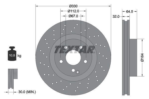 Гальмівний диск, Textar 92120205