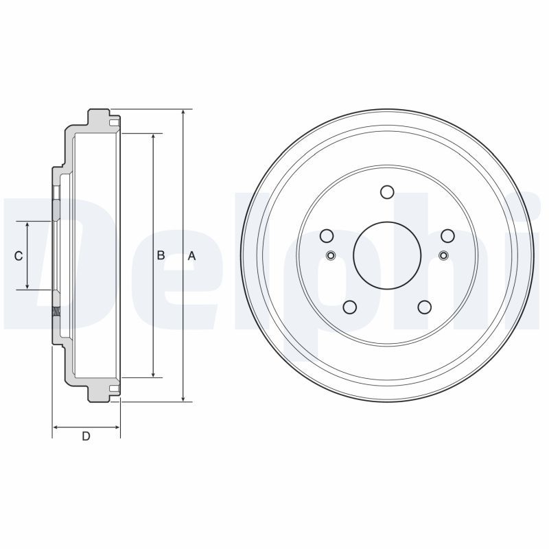 DELPHI SUZUKI Тормозной барабан SX4/SX4 CLASSIC 07-