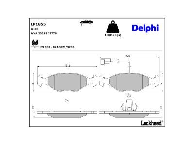 DELPHI LP1855 - Brake Pad Set, disc brake
