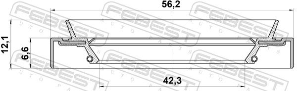 Ущільнювальне кільце вала, приводний вал, Febest 95HDS44560712X