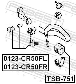 FEBEST 0123-CR50FL Link/Coupling Rod, stabiliser bar