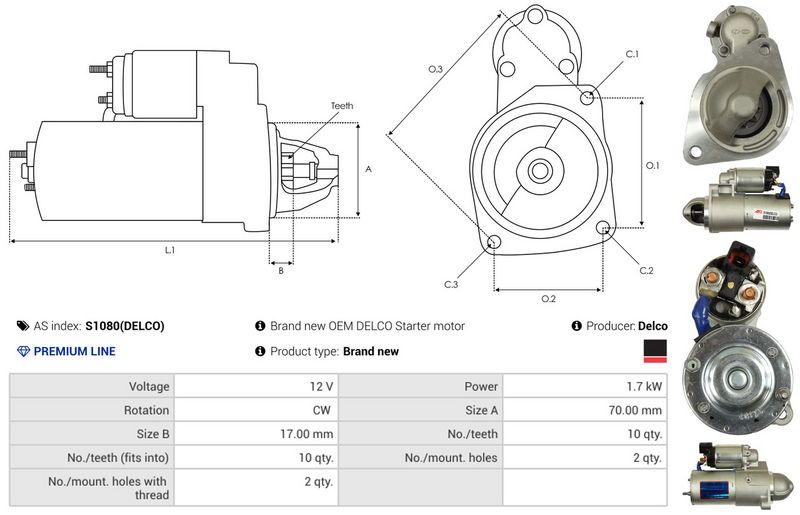 AS-PL S1080(DELCO) Starter