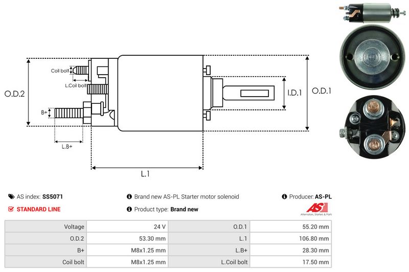 AS-PL SS5071 Solenoid Switch, starter