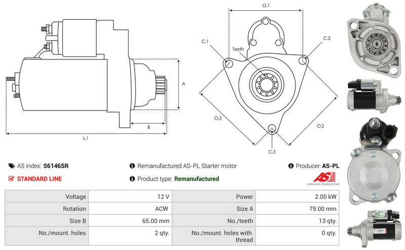 AS-PL S6146SR Starter