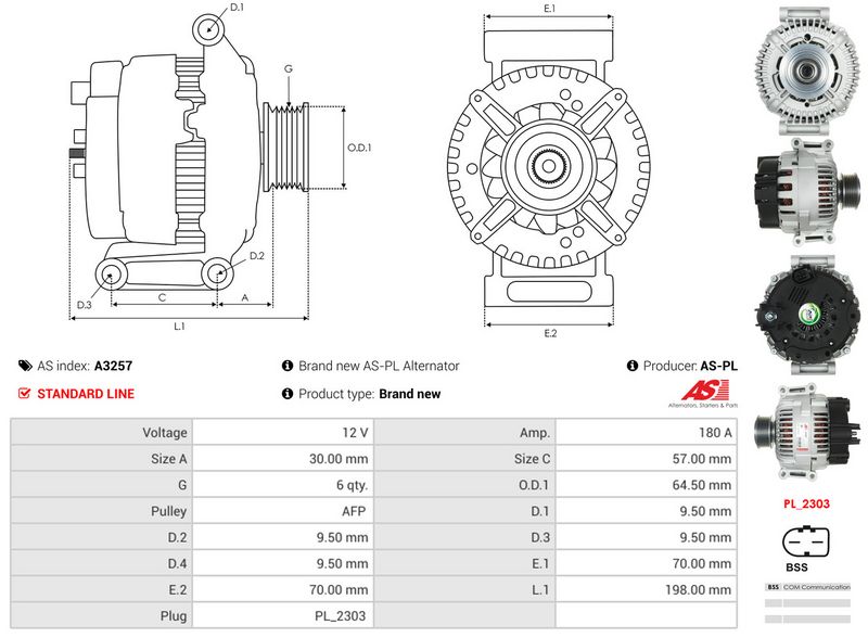 AS-PL A3257 Alternator