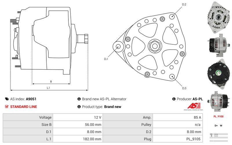 AS-PL A9051 Alternator