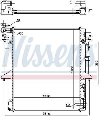 Радіатор, система охолодження двигуна, Nissens 628966