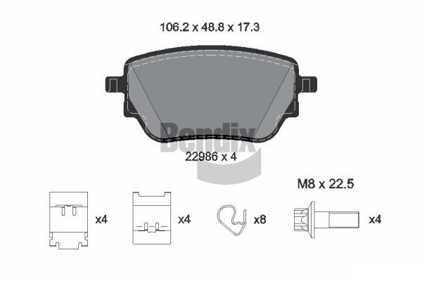 BENDIX Braking fékbetétkészlet, tárcsafék BPD2348