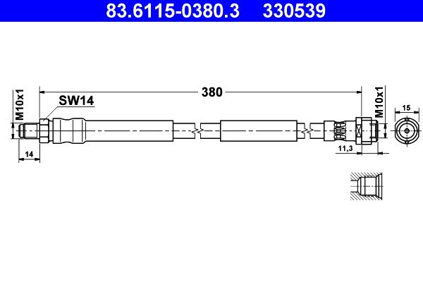 Furtun frana 83.6115-0380.3 ATE
