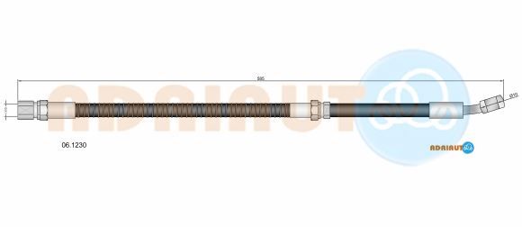 Гальмівний шланг, 585мм, CHEVROLET гальмівний шланг передній Evanda 02-, Adriauto 06.1230