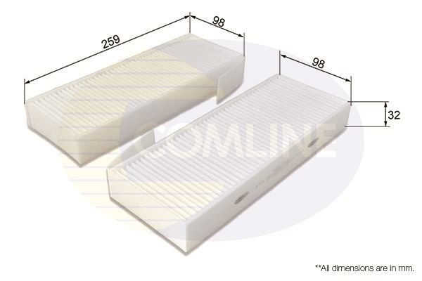 Фільтр, повітря у салоні, Comline EKF370-2