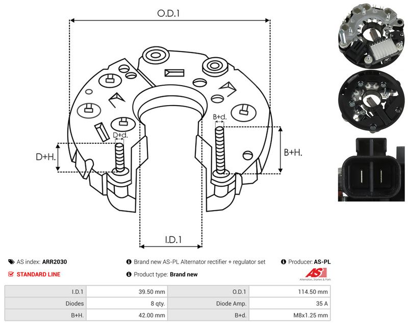 AS-PL ARR2030 Rectifier, alternator