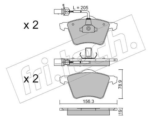 fri.tech. 566.1 Brake Pad Set, disc brake