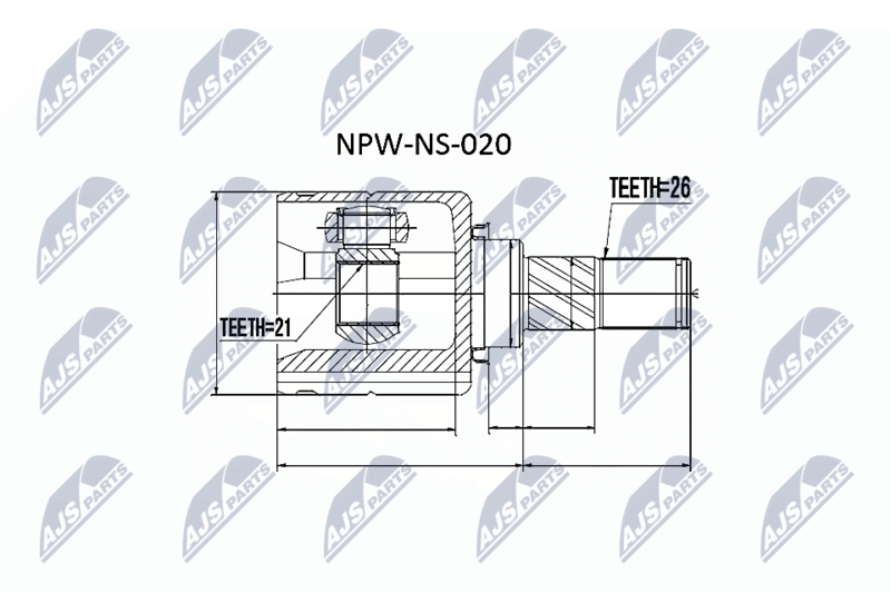NTY csuklókészlet, hajtótengely NPW-NS-020