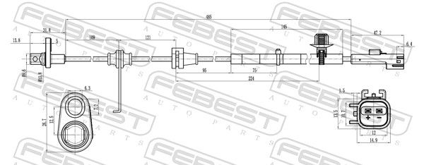 FEBEST 21606-014 Sensor, wheel speed