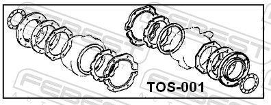 Ремонтний комплект, шийка осі, Febest TOS-001