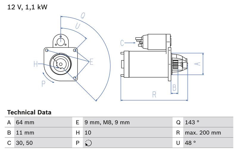 BOSCH önindító 0 986 024 020