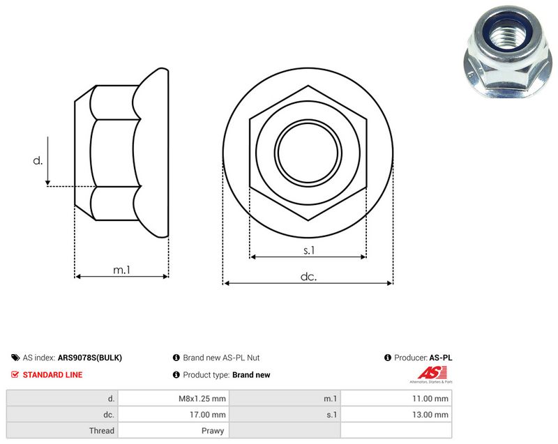 AS-PL ARS9078S(BULK) Repair Set, alternator