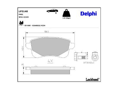 DELPHI LP3140 Brake Pad Set, disc brake