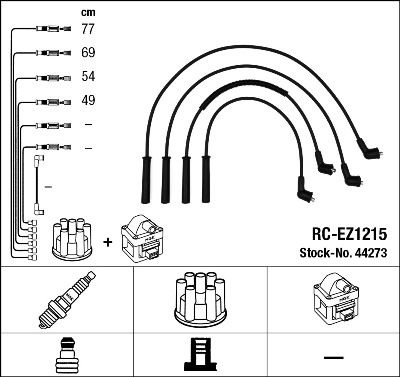 Комплект проводів високої напруги, Ngk RCEZ1215